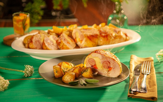 Rocambole de frango desossado