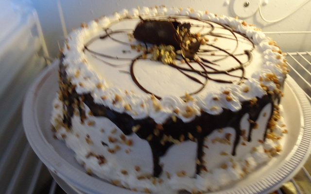 Torta de brigadeiro branco com damasco