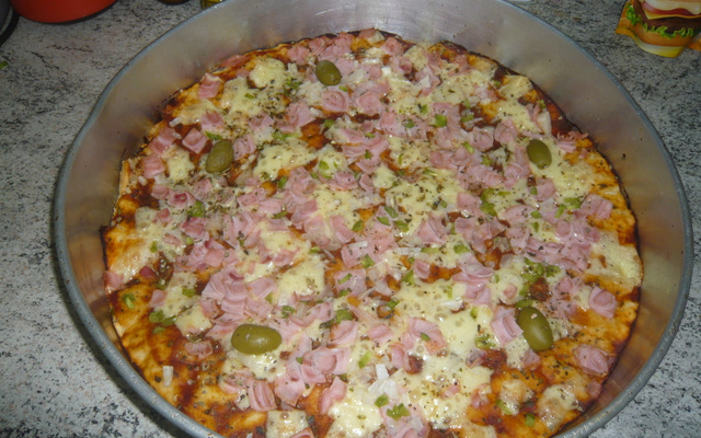 Pizza com fermento em pó