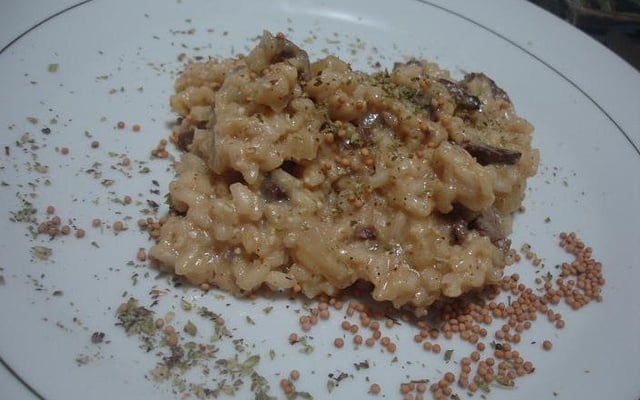 Risoto de filé mignon e mostarda