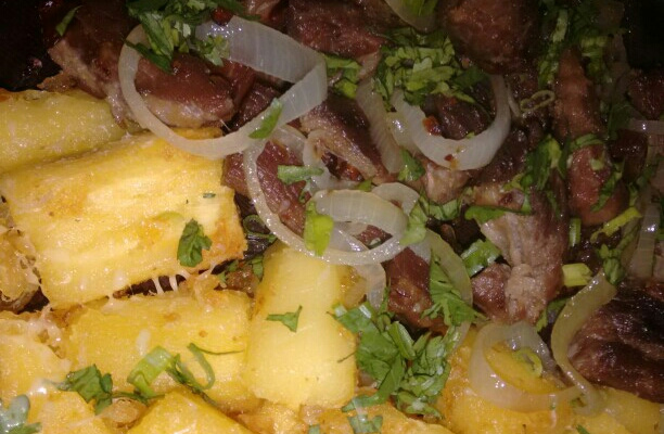 Carne de sol com mandioca