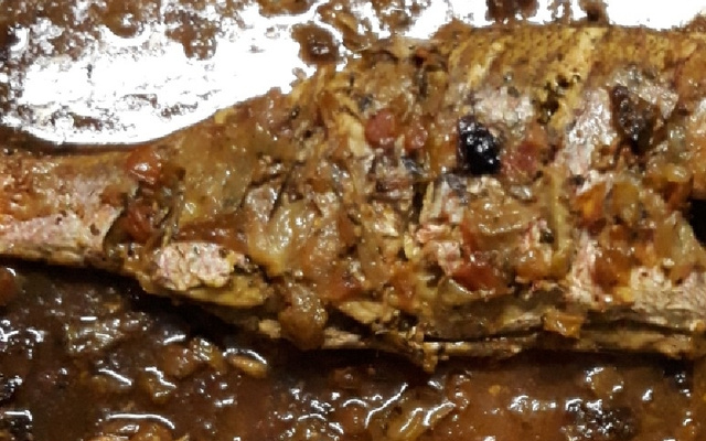 Pargo assado no forno