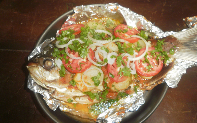 Caranha assada recheada