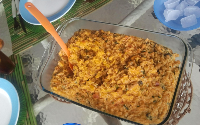 Risoto de camarão e mexilhão