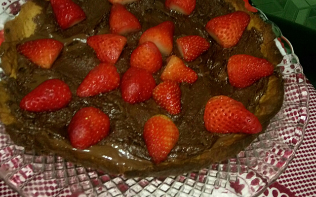 Quiche de doce de banana e chocolate