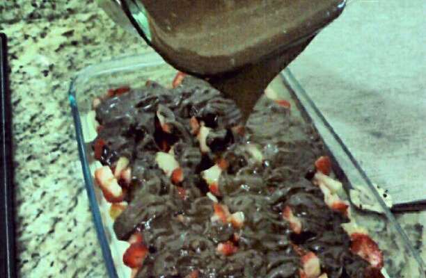 Bombom aberto de morango