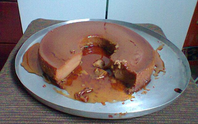 Pudim de café com leite em pó