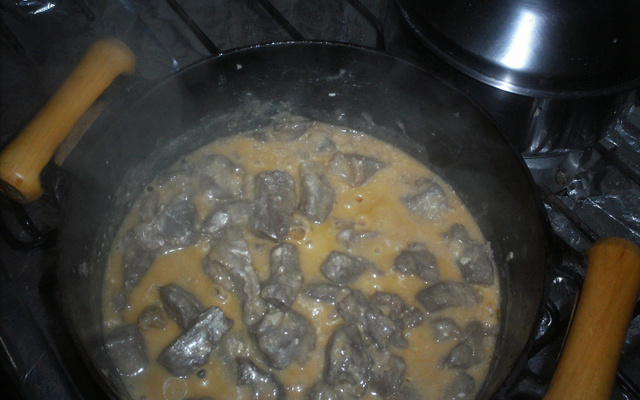 Contra filé ao molho de iogurte