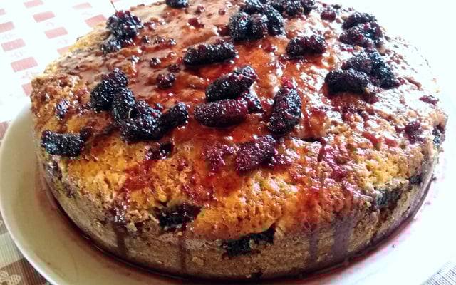 Bolo de amora frescas