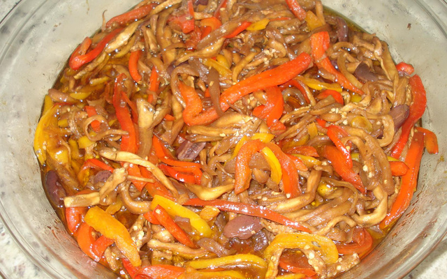 Salada de berinjela no microondas