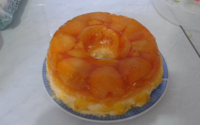 Sobremesa deliciosa de pêssego