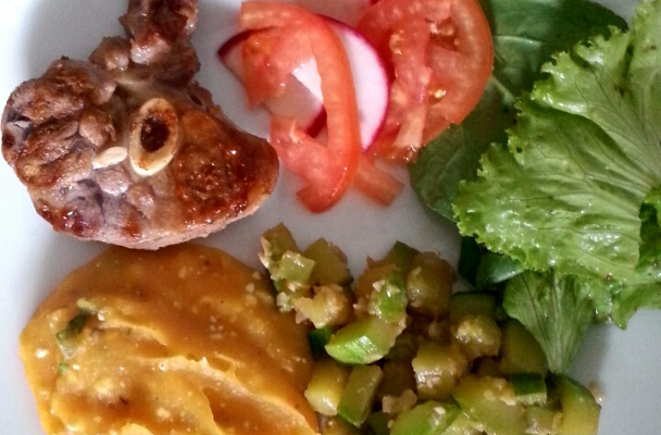 Purê de batata-doce com cenoura