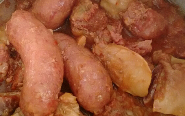 Costela com linguiça na panela de pressão