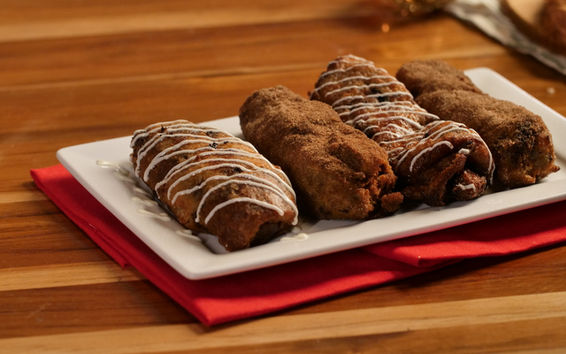 Rabanada de panetone de chocolate recheada