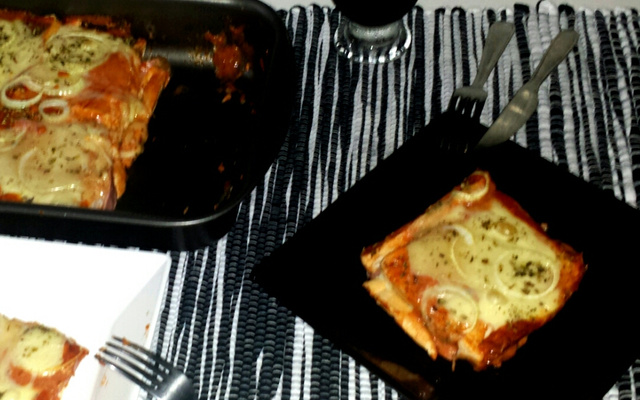 Pizza de pão de fôrma