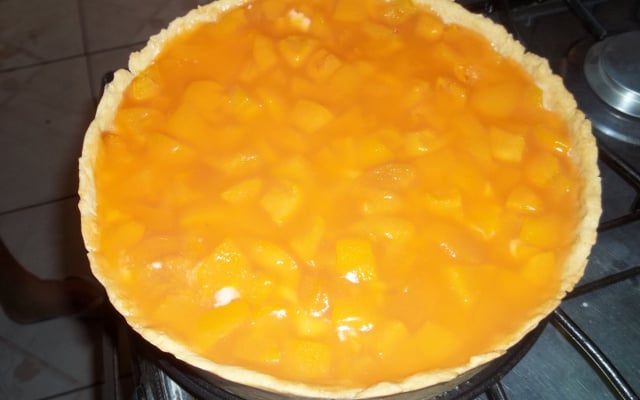 Torta gelada de pêssego da Bianca