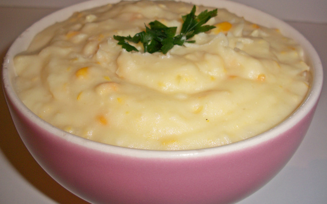 Purê saboroso com milho verde