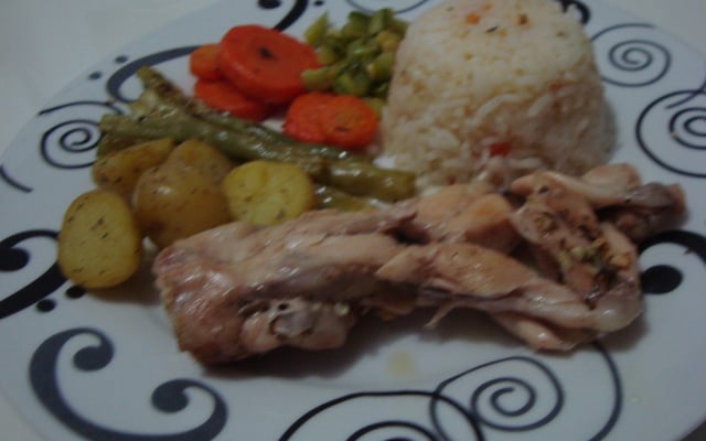 Rã ao forno ao perfume de coco