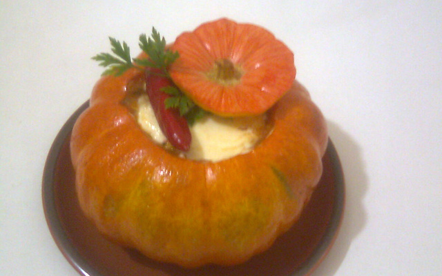 Moranga com carne seca e catupiry