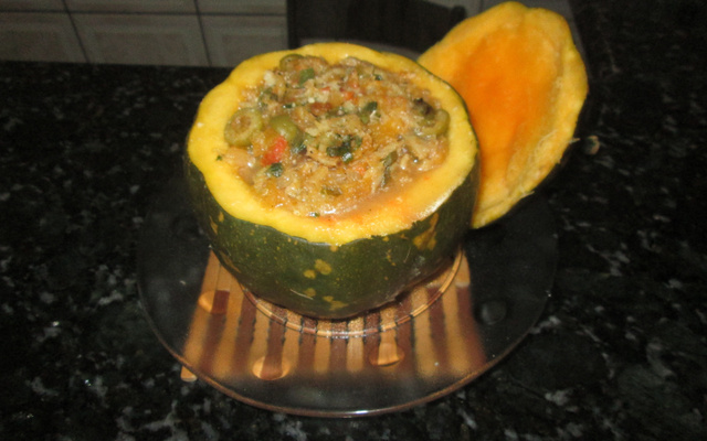 Bacalhau da Má na moranga.