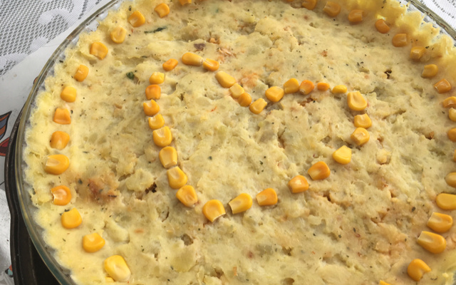 Escondidinho de frango com batata doce fit