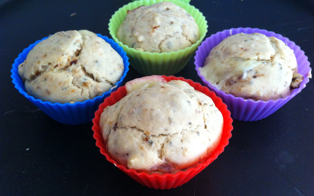 Muffins de bacon com queijo