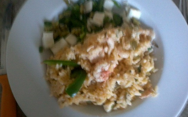 Risoto de camarão cremoso