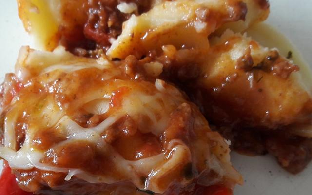 Purê de batatas com molho