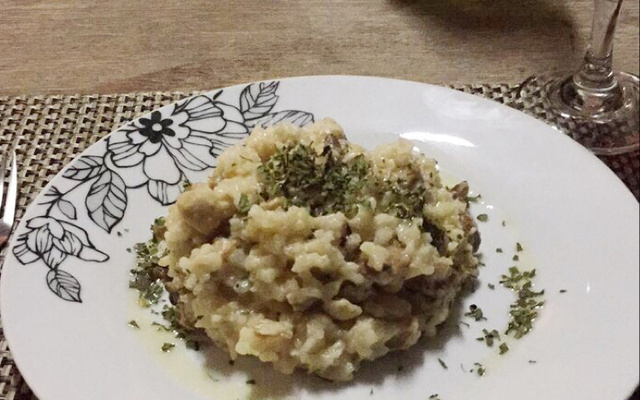 Risoto de funghi com parmesão