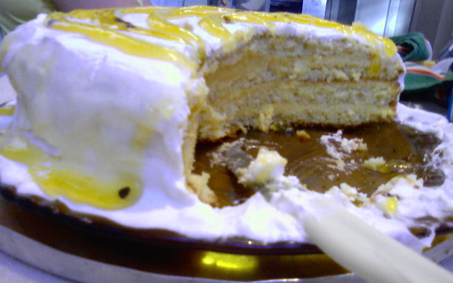 Torta da jack com pão-de-ló de maracujina