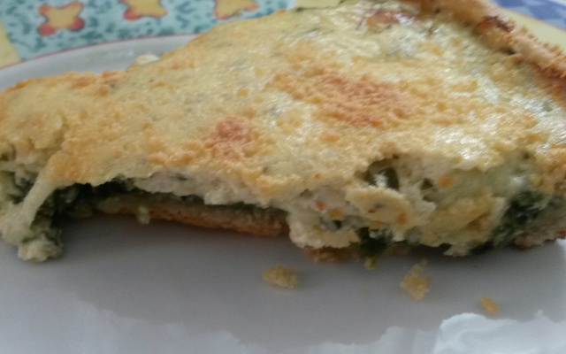 Quiche de espinafre e mussarela