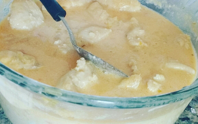 Frango ao creme de cebola no microondas
