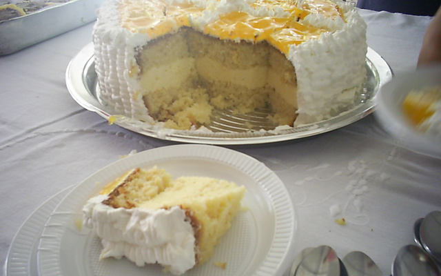 Bolo delicioso de mousse de maracujá