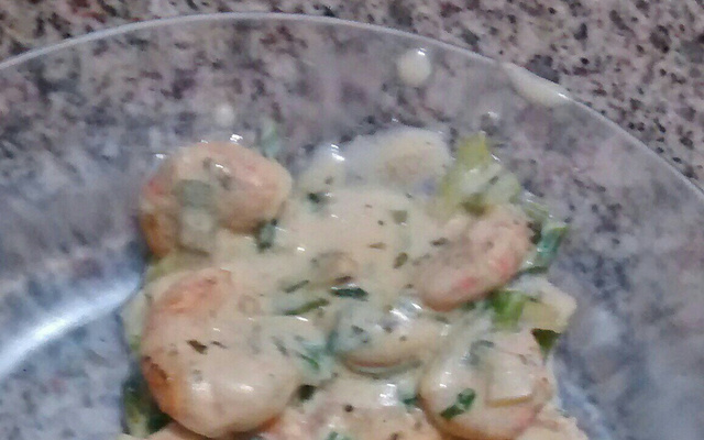 Camarão com creme de leite