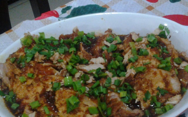 Lombo na panela de pressão com vinho