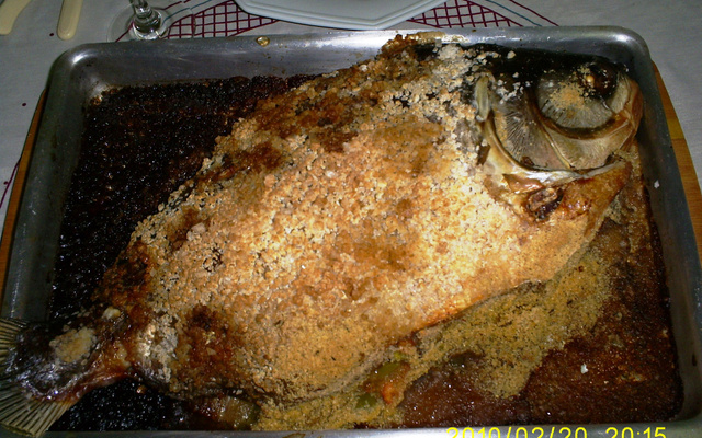 Pacu assado no sal grosso