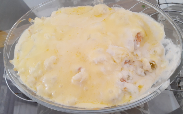 Couve-flor com frango ao molho branco