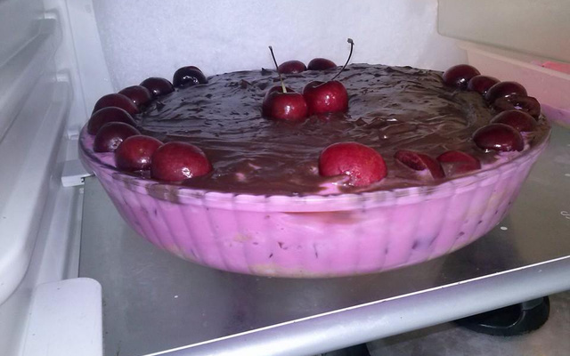 Pavê de cereja com ganache