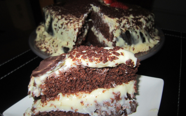 Bolo de chocolate com calda