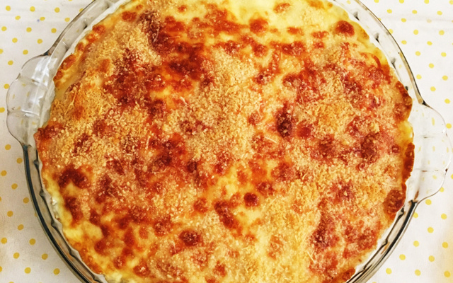 Camarão com catupiry dissolvido