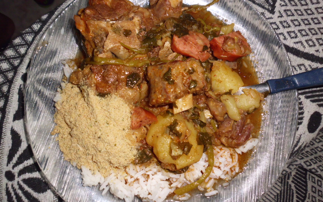 Rabada com agrião e batatas