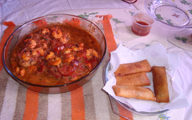 Peixe ao molho de camarão
