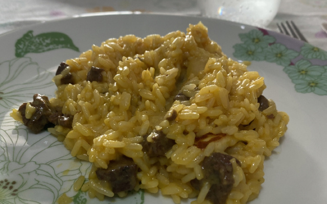 Risoto de filé mignon e mostarda