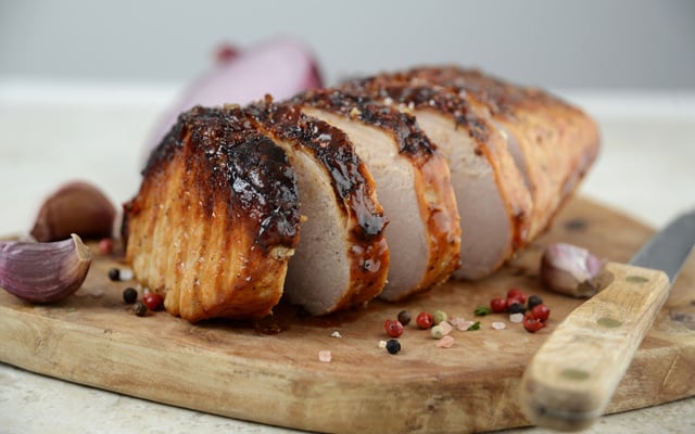 Lombo de porco ao molho barbecue