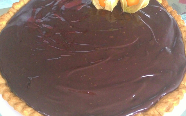 Quiche de doce de banana e chocolate