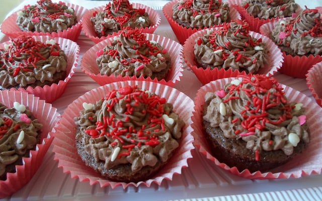 Cupcake de chocolate no micro-ondas