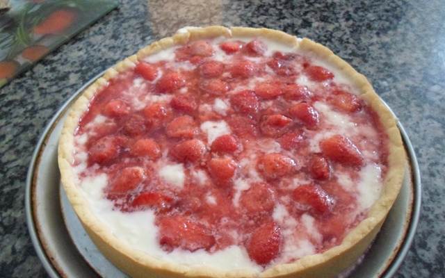 Torta de morango com iogurte