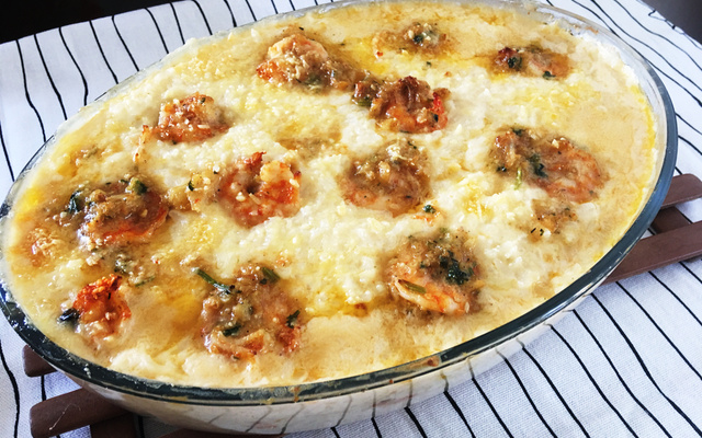 Arroz cremoso com camarão