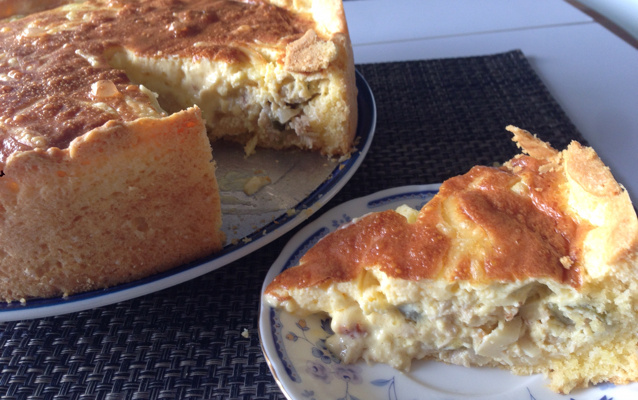 Quiche de frango com palmito