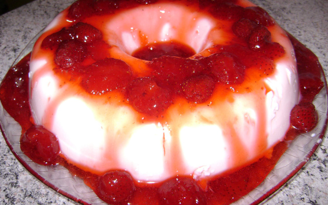 Pudim de morango